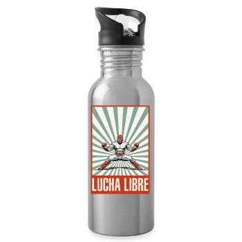 Lucha Libre Luchador Mexikanisches Wrestling - Trinkflasche mit integriertem Trinkhalm - Lightsilver - Rechts