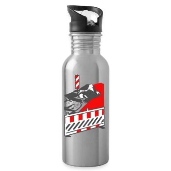 Baustelle - Trinkflasche mit integriertem Trinkhalm - Lightsilver - Rechts