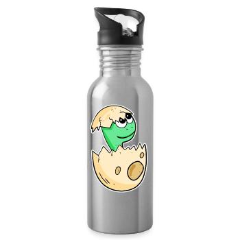 Baby dinosaur in egg - Water bottle with straw - silver - Right