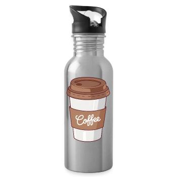 Simple Coffee Cup For Caffeine Lovers  - Water bottle with straw - silver - Right