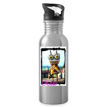 Künstlerischer Stoffpuppenkreation König City  - Trinkflasche mit integriertem Trinkhalm - Lightsilver - Rechts