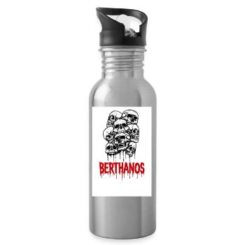 Motif tête de mort avec lettrage Berthanos - Gourde avec paille intégrée - argent clair - Droite