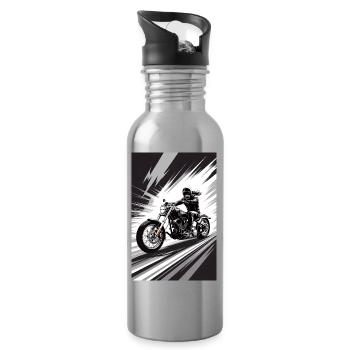 Chopper_Biker_Artwork_Collection_R03 - Gourde avec paille intégrée - argent clair - Droite