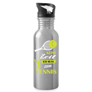 Tennis Cadeaux Joueur de tennis Dictons Sports - Gourde avec paille intégrée - argent clair - Droite