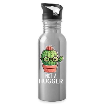 Cactus Non Cuddle Kawaii Glasses - Water bottle with straw - silver - Right
