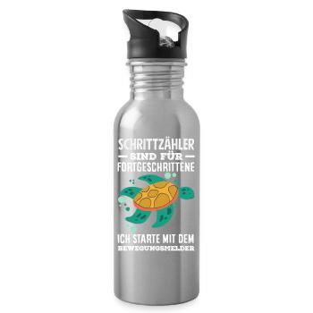 Podomètre? J’utilise le détecteur de mouvement - Gourde avec paille intégrée - argent clair - Droite