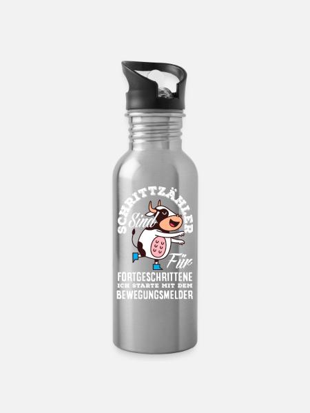 Schrittzähler? Ich nutze den Bewegungsmelder - Trinkflasche mit integriertem Trinkhalm - Lightsilver