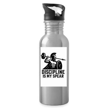 Spartan Discipline – Langhantel Speer - Trinkflasche mit integriertem Trinkhalm - Lightsilver - Rechts