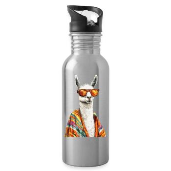 lama - Gourde avec paille intégrée - argent clair - Droite