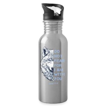Religiöses Zitat Bibelvers - Trinkflasche mit integriertem Trinkhalm - Lightsilver - Rechts