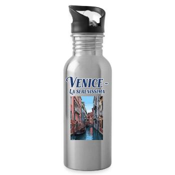 Magie du canal vénitien Sérénissime - Gourde avec paille intégrée - argent clair - Droite