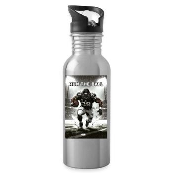 Lauf mit Ball - Trinkflasche mit integriertem Trinkhalm - Lightsilver - Rechts