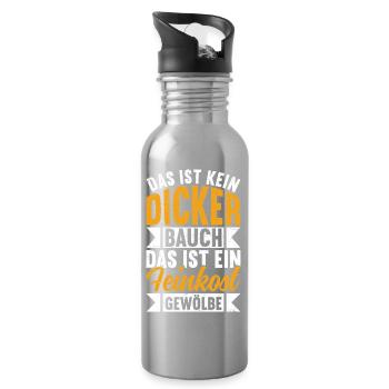 Das Ist Kein Dicker Bauch Das Ist Feinkostgewölbe - Trinkflasche mit integriertem Trinkhalm - Lightsilver - Rechts