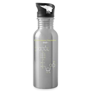 FAD Cofacteur Flavine Adénine - Gourde avec paille intégrée - argent clair - Droite
