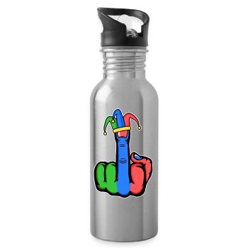 Middle Finger Stingerfinger Carnival - Water bottle with straw - silver - Right
