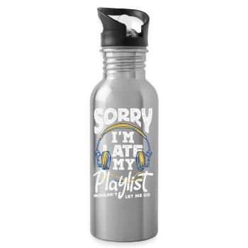 Sorry I'm late. - Water bottle with straw - silver - Right