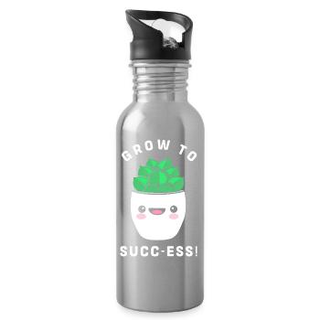 Cacti Plant Cactus - Water bottle with straw - silver - Right
