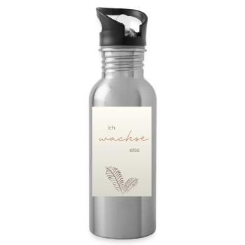 Ich wachse leise - Trinkflasche mit integriertem Trinkhalm - Lightsilver - Rechts