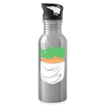 Cacti Plant Cactus - Water bottle with straw - silver - Right