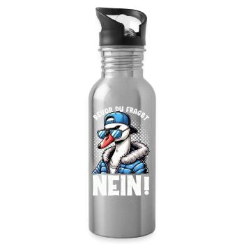 Before you ask No Swan Bad mood - Water bottle with straw - silver - Right