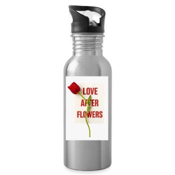Love After Flowers Tulip Poetics - Water bottle with straw - silver - Right