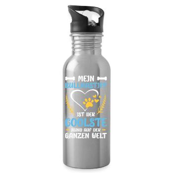 Mein Bullmastiff bester Hund der Welt - Trinkflasche mit integriertem Trinkhalm - Lightsilver - Rechts