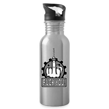 Va te faire foutre Drill Design Gray - Gourde avec paille intégrée - argent clair - Droite