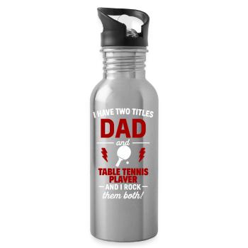 Daddy Pongista Father's Day Christmas Gift - Water bottle with straw - silver - Right