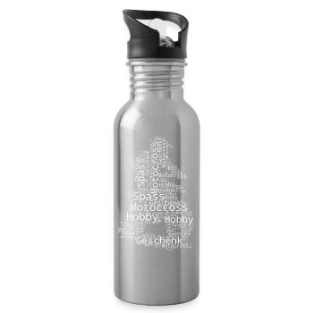Direkte Motocross Aussage - Trinkflasche mit integriertem Trinkhalm - Lightsilver - Rechts
