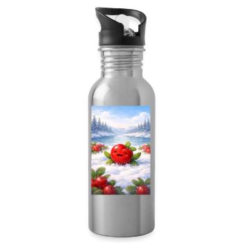 Priselberry - Gifts of the Far North - Water bottle with straw - silver - Right