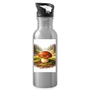 Geschenke des Weiten Nordens - Butterpilz - Trinkflasche mit integriertem Trinkhalm - Lightsilver - Rechts