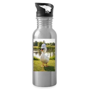 Canard Spa avec lunettes de soleil - Gourde avec paille intégrée - argent clair - Droite