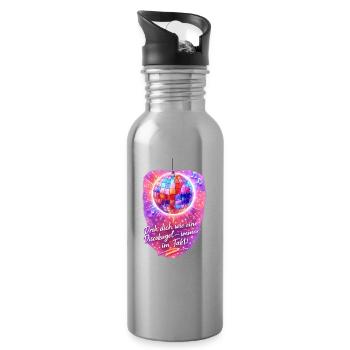 Spin like a disco ball - Water bottle with straw - silver - Right