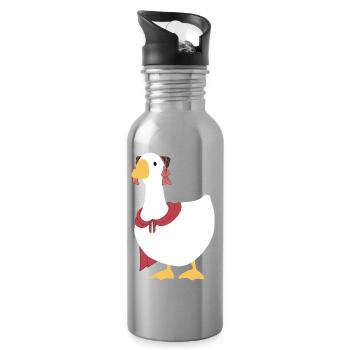Wo sich Winde treffen – Chinesische Gans – Rubin - Trinkflasche mit integriertem Trinkhalm - Lightsilver - Rechts