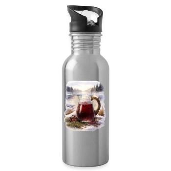Carafe de Mors d’hiver - Gourde avec paille intégrée - argent clair - Droite