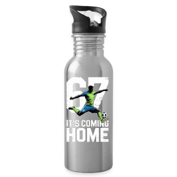 67 – Soccer - Water bottle with straw - silver - Right