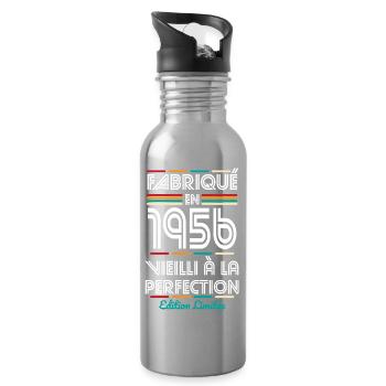 1956 – Made – Aged to perfection - Water bottle with straw - silver - Right