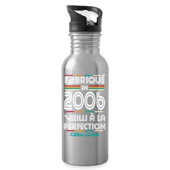 2006 – Made – Aged to perfection - Water bottle with straw - silver - Right