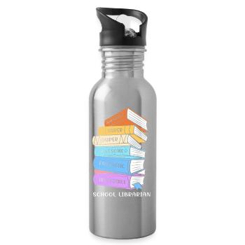 Lesen Bibliothek Leseratte - Trinkflasche mit integriertem Trinkhalm - Lightsilver - Rechts