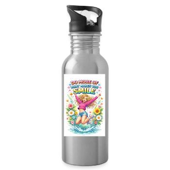 Do More Of What Makes You Smile - Water bottle with straw - silver - Right