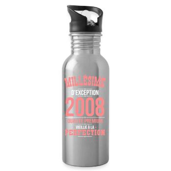 2008 – Millésime d’exception – Qualité premium - Gourde avec paille intégrée - argent clair - Droite