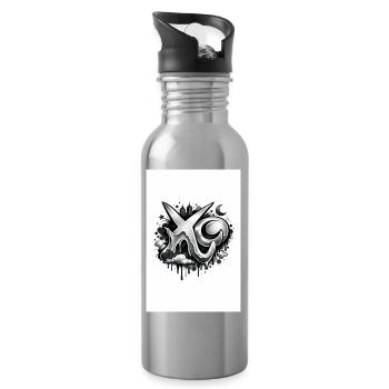 XO - Gourde avec paille intégrée - argent clair - Droite