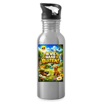 Outdoor-Abenteuer mit Pup - Trinkflasche mit integriertem Trinkhalm - Lightsilver - Rechts