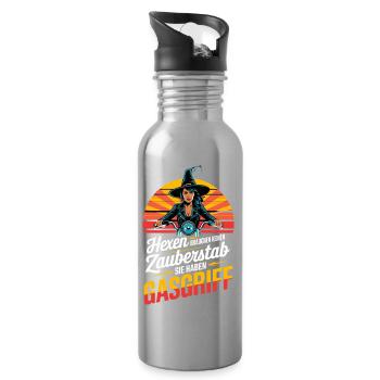 Witches don't need a magic wand they have - Water bottle with straw - silver - Right