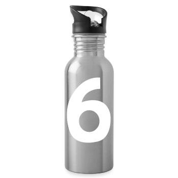 Number 6 - Water bottle with straw - silver - Right