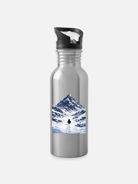 But why Penguin - Water bottle with straw - silver