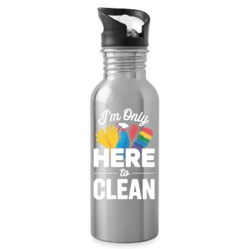 Cleaning cleaner here to clean - Water bottle with straw - silver - Right