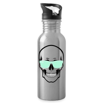 Color-Adjustable Sunglasses Smile Skull - Water bottle with straw - silver - Right