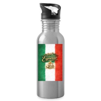 24/7 Espresso Kraft Italiens Flagge - Trinkflasche mit integriertem Trinkhalm - Lightsilver - Rechts