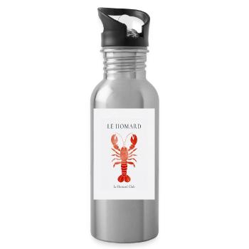 Le Homard Club Reduced Lobster Design France - Gourde avec paille intégrée - argent clair - Droite
